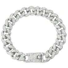 1 Stück/4 Stücke Hiphop Armband für Herren und Damen, rundes oder quadratisches Herz mit voll besetzten Strass, mehrlagige Ketten-Armband Set in Gold und Silber, funkelnde Eisenkette Metall Miami Armband Schmuck zum Valentinstag