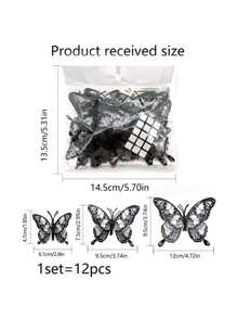 1pc Black Hollow 3D Butterfly Wall Sticker, Modern Home Decor For Living Room And Bedroom, Holiday Decor Room Decor Wall Decor Wall Stickers Stickers