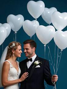 10pcs-200pcs White, Red, Pink, Blue 10-Inch Heart-Shaped Latex Balloons, Suitable For Birthday Party Decor, Valentine's Day Decor, Proposing To Loved One, Engagement Decor, Wedding Decor, Room Decor, Outdoor Photo Prop