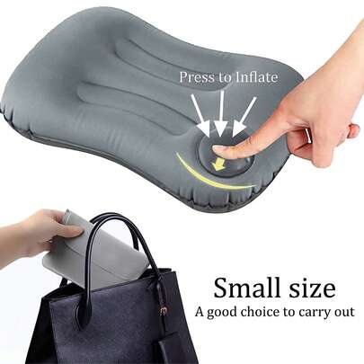 Portable Fabric Air Pillow Lightweight Bed Pillow Inflating Folding Inflatable Pillow Travel Pillow For Camping Desk Rest Backpacking Hiking