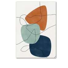 1 Pc Optinal Frame Posters Wall Arts Vintage MidCentury Boho Canvas Wall Art Abstract Colorful Geometry Prints For Living Room Decor ,Wall Art With Frame