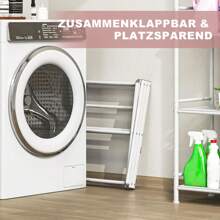 Séchoir à linge pliable, 3 niveaux et 11 barres, gain de place, sèche-linge pliable, porte-serviettes, adapté aux petits espaces, 105 x 37 x 43-76 cm, blanc