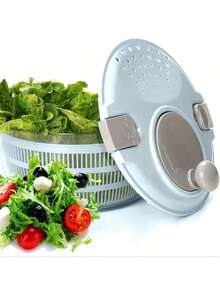Centrifugadora de ensaladas de alta velocidad y gran tamaño con cuenco y colador - Centrifugadora multiusos rápida y fácil de usar para lechuga, verduras, frutas, pasta y patatas fritas - aleatorio - Ver 1