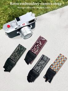 Correa de hombro para cámara estilo retro bordada y tejida, versátil y ajustable para cámaras DSLR y sin espejo - Multicolor - Ver 2