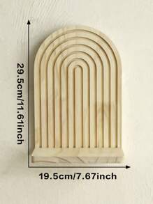 1 pièce Étagère flottante en bois, étagère d'affichage à design en arc, organisateur de stockage à plusieurs niveaux, décoration pour la maison, étagère murale, support d'affichage en bois naturel minimaliste pour le salon, la chambre à coucher, la pépinière, style bohème