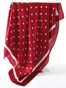 1pc Women Luxury Elegant Fashion Polka Dot Print 100% Silk Bandana,Women Scarf, Suitable For Daily Wearing, Great Gift Choice For Dress - Red - View 4