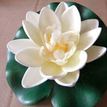 1pc/2pcs Artificial Floating Foam Lotus Flower & Leaf Decor, Lotus Flower Petals, Fake Lotus Plant, Suitable For Ponds, Aquariums, Stages, Realistic Lotus Leaves, Green Plants, Ideal For Fish Pond Miniature Landscape, Home Garden Pool Decor, Holiday Gift