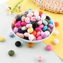 40pcs/Set, Bead&Bead Assortment, 14mm Silicone Beads, Abacus Decorative Beads, Suitable For DIY Handmade Bracelets, Bead Pens, Etc - Multicolor - View 5