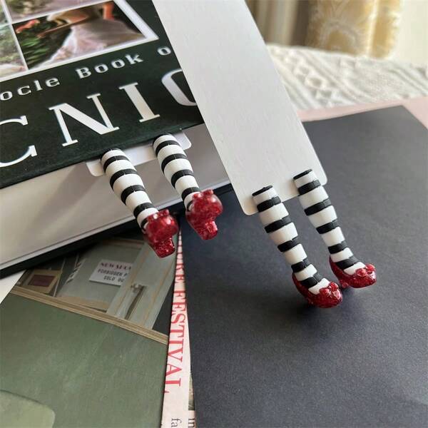 [Local Delivery]Single Pack Creative Cultural And Creative Gift High Heel Bookmark Interesting Student Stationery Back To School Gift Hand-Painted Style 3D Soft Glue Bookmark