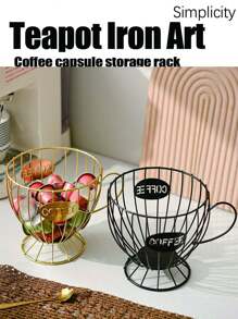 1 pezzo Portaoggetti da tè color oro, supporto decorativo per la casa per snack, caramelle, adatto per ufficio, tavolino da caffè per il soggiorno con articoli preconfezionati come foglie di tè, capsule di caffè, caramelle (non include nessun prodotto alimentare, solo il portaoggetti)
