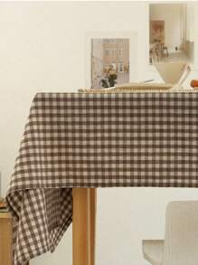 1pc Vintage Checkered Tablecloth, Skin-Friendly And Absorbent, Reusable For Weddings, Valentine's Day, Parties, Dining Rooms, Living Rooms, And Daily Decor