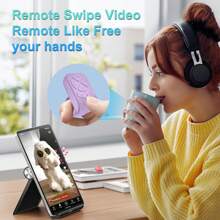 Anello telecomando senza fili, giravolta pagine senza fili, anello telecomando Bluetooth per scorrimento con il dito, cliccatore per dito per scorrimento su telefono, per video, foto, romanzi, anello telecomando a forma di cuore per San Valentino, 55mAh, adatto per vacanze estive, viaggi, vacanze,otturatore senza fili portatile per fotocamera