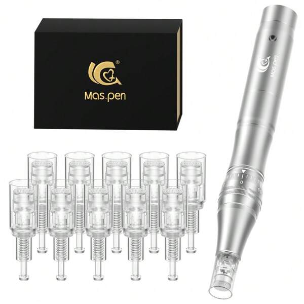 Electric Microneedling Derma Pen L1 Capacity 500mAh With 10 Replaceable Needle Cartridges