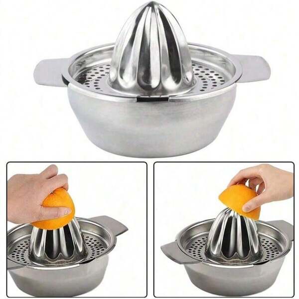 1 Stück Edelstahl Handsaftpresse, Frucht Zitronen Orange Entsafter, tragbarer, kleiner Handpressensaftauspress-Extraktor