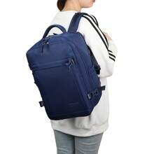 瑞安航空登机背包 40x20x25厘米（20升）| 防水旅行背包，可装14英寸笔记本电脑，带线缆穿孔 | 耐用登机行李包 | 多用途 | 黑色/海军蓝/粉色/米色/紫色 - 藏蓝色 - 查看 7