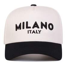 1 件女士米兰意大利卡车司机帽，带刺绣字母，街头时尚棒球帽，适合休闲、春秋旅行、海滩度假 - 彩色 - 查看 8