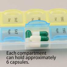 Boîte organisatrice de pilules pour 7 jours, 14 compartiments, boîte de rangement en plastique pour médicaments/suppléments du matin et du soir