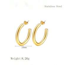 Minimalist Cuff Hoop Earrings - Yellow Gold - View 10