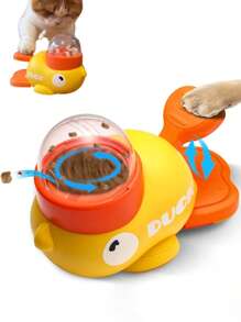 Dog Interactive Slow Feeder & Puzzle Toy,Upgrade Duck Shaped Treat Dispenser For Small & Medium Dogs,Interactive Food Feeder Bounce Duck Shape For Healthy Eating & IQ Training, Cat Toys, Pet Training Toys Suitable For Cats, Puppies, And Kittens