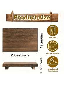 1pc Square Wooden Tray, Decorative Bathroom Organizer Wooden Storage Rack