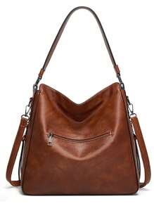 Bolso de hombro de piel sintética de moda, bolso tipo mensajero, bolso de mano para dama, bolso de mujer con flecos, bolso de tote vintage con correa ajustable para uso diario, trabajo y negocios de las mujeres
