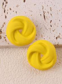 1 Pair Of Geometric Cookie Candy Color Stylish Earrings For Women