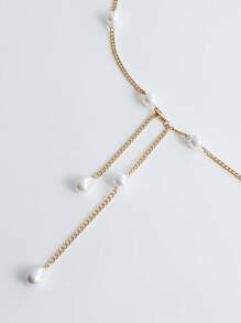 1 pièce Chaîne de taille élégante en perles de goutte d'eau pour l'été et la plage, accessoire de bijoux de corps pour femme