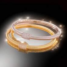 Luxurious Sparkling Zirconia Artificial Inlaid Women's Bracelet With Full Copper Plating And 14k Gold, Exquisite And Sparkling Daily Wear Accessories, Making You Stand Out Anywhere