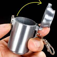 1 pieza Cenicero con forma de lata de refresco, cenicero mini portátil a prueba de viento, construcción de aleación de zinc, apto para accesorios de fumar en interiores y exteriores