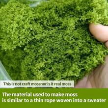 200 G Artificial Moss For Crafts, Artificial Moss For Decorating, Moss Decoration, Art Moss, Fake Moss Aesthetic Decoration Easter For Wall, Nativity Scene, Aquarium, Model Making (100 G Dark Green +