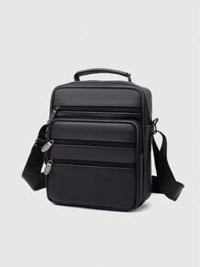 1pc Genuine Leather Solid Men's Shoulder Bag Crossbody Bag, Square Multi-Pocket, Phone Bag Wallet Suitable For Daily Business Commute School Bag Teenagers Freshmen High School University Practical Stylish Sling Bag Man Bag Cross Body Bag Shoulder Bag Side Bag Students School Supplies