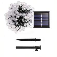1 pieza Luces de cadena de bolas de cristal solares, resistentes al agua IP65 para uso en exteriores, luces de burbuja LED para decoración de jardín, con 8 modos, 20/50/100 leds, perfectas para acampar, decoración de tienda de campaña y ambiente acogedor de dormitorio, luces de cadena solares para jardín exterior, fiesta, Halloween, Navidad, Pascua, iluminación para acampar.