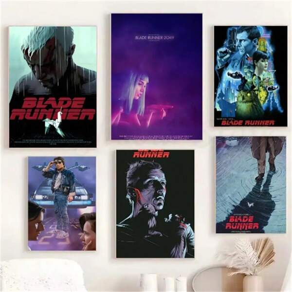 1 pièce Affiches avec cadre optionnel, Art mural Pop Hot Classic Horreur Rétro Film Blade Runner Affiche classique HD Affiches Décoration murale de maison, de salle, de bar, de café, Peinture murale, Image murale avec cadre