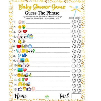 30/40pcs Baby Shower Party Game Cards - Fun Phrases & Prediction Cards, Includes 30pcs Thick Card Paper (7x5 Inches), Double-Sided Printing With Answer Hint Cards, Unisex Theme, Suitable For Baby Shower, Gender Reveal, Baby Sprinkle Gifts, Baby Girl Birthday Decorations