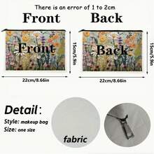 1pc Retro Daisy Floral Print Cosmetic Bag, Multifunctional Travel Pouch For Storing Toiletries, Makeup And Essentials, Vibrant Daisy Background With Colorful Flowers, Polyester Material, Great For Travel, Holiday, Business, Gym And Camping Beach Bag,Toiletry Bag Back To School - Multicolor - View 4