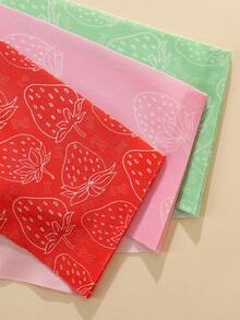 5pcs Women's Seamless Triangle Briefs, Silky Ice Silk Fabric With Delicate Strawberry Print Underpants