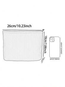 Kosmetyczka z motywem roślinnym, sztruksowa, lekka, zapinana na zamek kosmetyczka, wielofunkcyjna kosmetyczka w słodkim stylu, prezent dla dziewczynek, kobiet i przyjaciółek, artykuły szkolne, zakupy na powrót do szkoły - Wielokolorowe - Zobacz 6