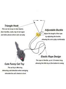 1pc Adjustable Hanging Cat Toy For Interactive Teasing And Playful Fun