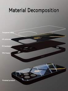 1 件创意简约金龙图腾图案高清钢化玻璃手机壳，适用于 Apple 17 Pro Max/17 Air/16 Pro Max/15/14 Plus/13/12/11/XR/8P 和 Galaxy S25/S24/S23 Ultra/S22/S20/Note20/Note10/A56/A53/A14/A05 - 彩色 - 查看 6