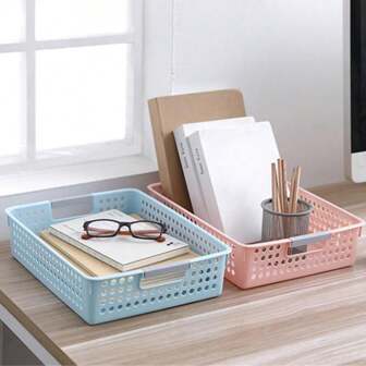 Multicolor New Plastic Box Cosmetic Storage Basket Table Stand Home Use Clothes And Food Storage Basket Storage Box