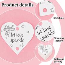200Pcs Wedding Sparkler Tags With 6mm Hole Heart Shape Sparkler Cards Let Love Sparkler Cards White Rustic Favors Sparkler Tags For Wedding Ceremony Party Display Decor - 2.4x2.3 Inch - White - View 5