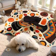 Stylish Polka Dot  Round Pattern Colorful Drative Animal Blanket,Pet Blanket For Cats And Dogs Warm Cozy Pet Bed Cover With Vibrant Design And Comfortable Texture Ideal For Home Dr And Pet Relaxation - Multicolor - View 3
