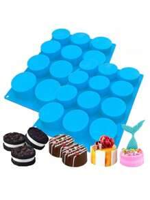 1pc Chocolate Cookies Silicone Mold, 12-Cavity Round Cylinder Silicone Mold For Cookies, Desserts, Jelly, Pudding, Candy, Cupcake And Cookie Baking