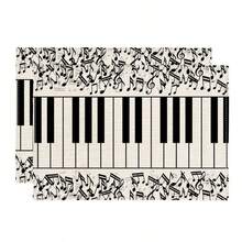 1/2/4/6/8 Pcs Digital Print Placemat, Music Note Pattern Printed Placemats For Table Decoration, Suitable For Daily Use, Festivals, Parties, Birthdays, Weddings, Dinners, Kitchen & Dining Room Decor