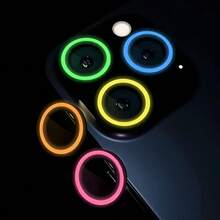 [Glow Yellow]彩色鏡頭保護膜適用於 iPhone 16 Pro Max/15 Pro Max/14 Plus/17pro | 9H 防爆鋼化玻璃 | 網紅必備配件 | 防刮、防指紋、防摔 3 合 1 | 派對攝影/日常保護/戶外旅行全方位配件 | 2026 熱門時尚生日禮物，適用於家人和朋友的鏡頭保護膜，防水、防震、全覆蓋 - 黃色 - 查看 4