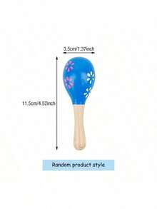 1/2/3/4/5/8PCS Wood Maracas ,Wooden Festival Maracas Toys Random Pattern - Multicolor - View 6