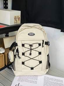 2pcs/Set High Capacity Women Backpack - White - View 7