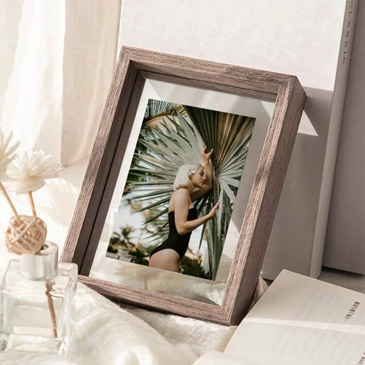 Cornice Portafoto Double-face Trasparente In Plexiglass E Legno – Fluttuante 3D, Per Fiori Secchi E Piante, Disponibile In 4 Misure E 5 Colori (marrone, Nero, Bianco...), Facile Da Pulire