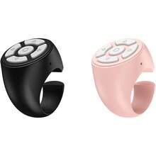 Control remoto inalámbrico Bluetooth, control remoto de anillo de desplazamiento de video 2025 New, anillo de desplazamiento Bluetooth, anillos de desplazamiento recargables para control remoto de grabación de cámara y video, compatible con iOS y Android, adecuado para vacaciones de verano, viajes, vacaciones, obturador de cámara portátil
