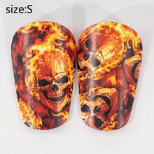 1 Pair Asymmetrical Skull Pattern Football Shin Guards - Compact, Lightweight, Curved Design For Comfort, Unisex Football Accessory - Multicolor - View 13